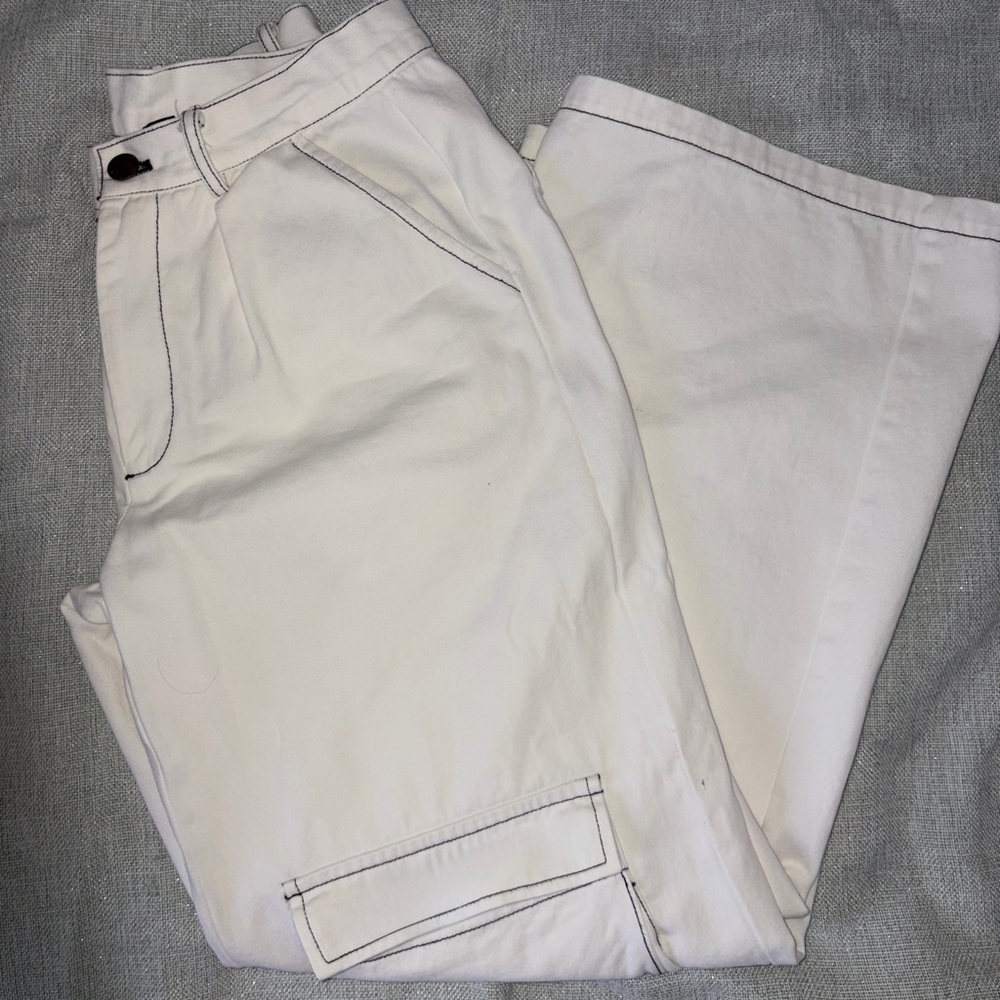 Women white Cargo Pants